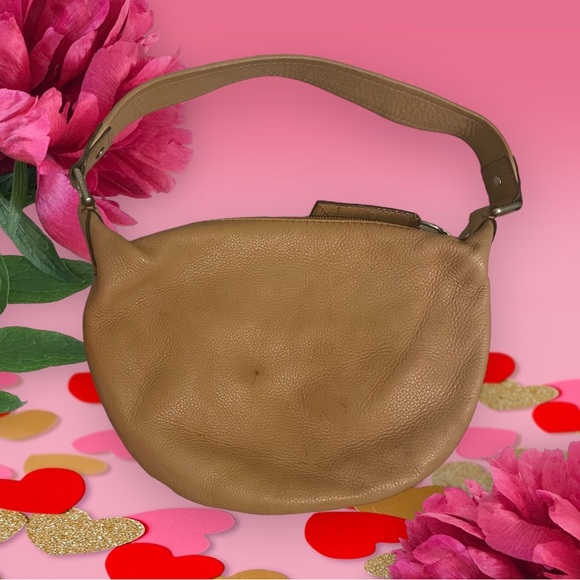 🔥 EXOTIC 🐪 Michael Kors Camel Leather Hobo - Picture 2 of 10